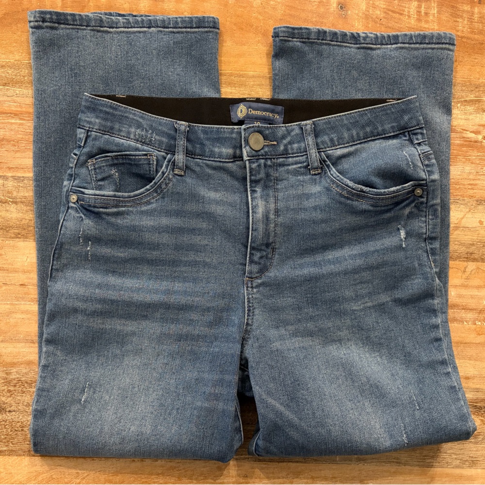 Democracy “Ab”solution Jeans Size 10 Medium Wash Barely Boot Cut - Picture 9 of 16
